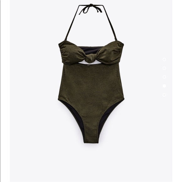 Dark green knotted swim suit one piece Zara - Picture 2 of 10